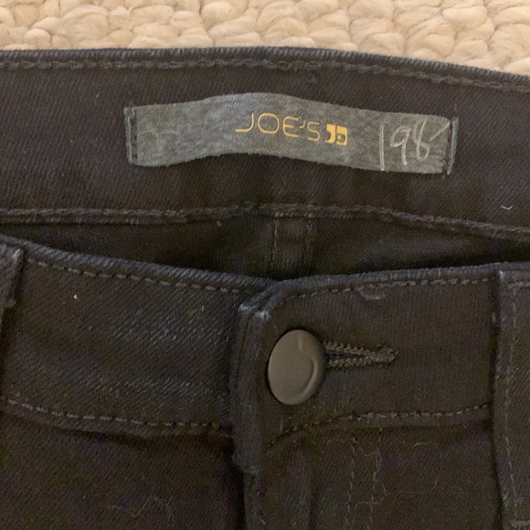 Joe’s brand new black jeans size 27 new with tag with leather design the front - Picture 2 of 14